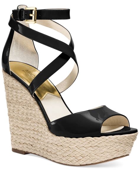 michael kors black wedge sandals|Michael Kors sandals wedges zipper.